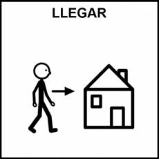 LLEGAR - Pictograma (blanco y negro)