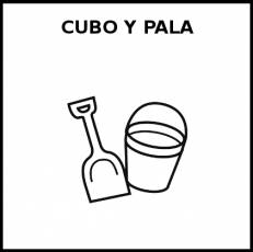 CUBO Y PALA - Pictograma (blanco y negro)