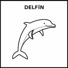 DELFÍN - Pictograma (blanco y negro)