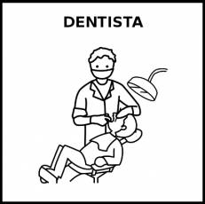 DENTISTA (HOMBRE) - Pictograma (blanco y negro)