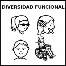 DIVERSIDAD FUNCIONAL - Pictograma (blanco y negro)