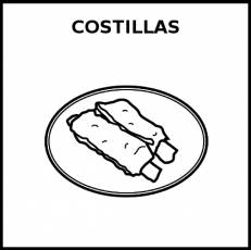 COSTILLAS (COMIDA) - Pictograma (blanco y negro)