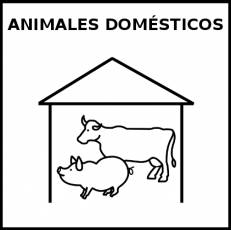 ANIMALES DOMÉSTICOS - Pictograma (blanco y negro)
