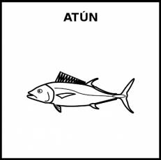 ATÚN (ANIMAL) - Pictograma (blanco y negro)