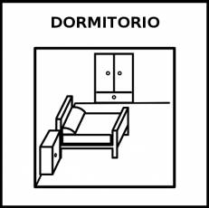 DORMITORIO - Pictograma (blanco y negro)