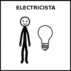 ELECTRICISTA (HOMBRE) - Pictograma (blanco y negro)