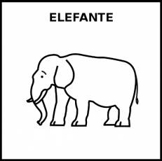 ELEFANTE - Pictograma (blanco y negro)
