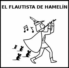 EL FLAUTISTA DE HAMELÍN - Pictograma (blanco y negro)