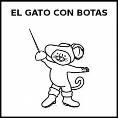EL GATO CON BOTAS - Pictograma (blanco y negro)