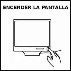 ENCENDER LA PANTALLA - Pictograma (blanco y negro)