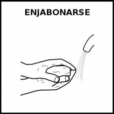 ENJABONARSE (MANOS) - Pictograma (blanco y negro)