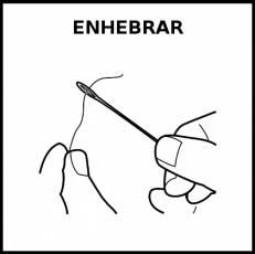 ENHEBRAR (AGUJA) - Pictograma (blanco y negro)