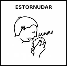 ESTORNUDAR - Pictograma (blanco y negro)