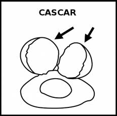 CASCAR (HUEVOS) - Pictograma (blanco y negro)
