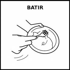 BATIR (A MANO) - Pictograma (blanco y negro)