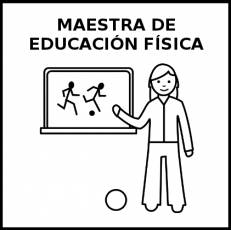 MAESTRA DE EDUCACIÓN FÍSICA - Pictograma (blanco y negro)