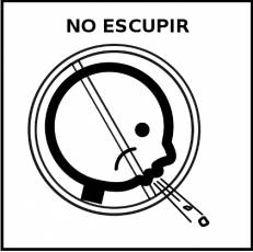 NO ESCUPIR - Pictograma (blanco y negro)