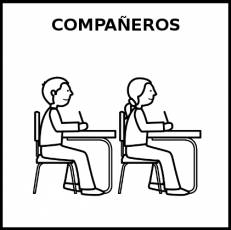 COMPAÑEROS - Pictograma (blanco y negro)