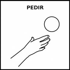 PEDIR - Pictograma (blanco y negro)