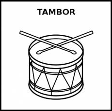 TAMBOR - Pictograma (blanco y negro)