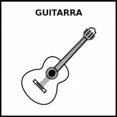 GUITARRA - Pictograma (blanco y negro)