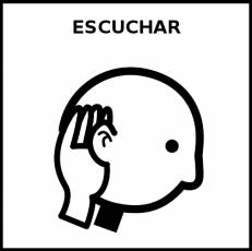 ESCUCHAR - Pictograma (blanco y negro)