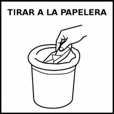 TIRAR A LA PAPELERA - Pictograma (blanco y negro)
