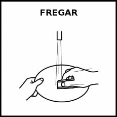 FREGAR (LOS PLATOS) - Pictograma (blanco y negro)