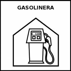 GASOLINERA - Pictograma (blanco y negro)