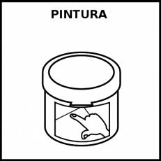 PINTURA (DEDOS) - Pictograma (blanco y negro)