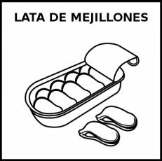 LATA DE MEJILLONES - Pictograma (blanco y negro)