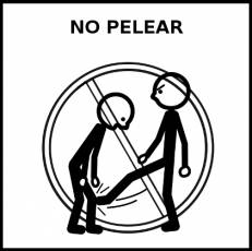 NO PELEAR - Pictograma (blanco y negro)