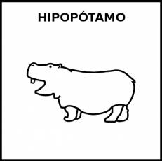 HIPOPÓTAMO - Pictograma (blanco y negro)