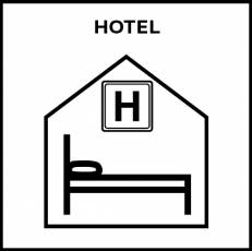 HOTEL - Pictograma (blanco y negro)