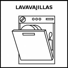 LAVAVAJILLAS (DOMÉSTICO) - Pictograma (blanco y negro)