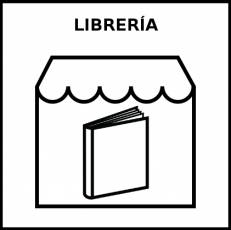 LIBRERÍA (COMERCIO) - Pictograma (blanco y negro)