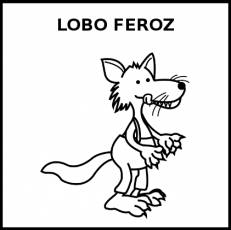 LOBO FEROZ - Pictograma (blanco y negro)
