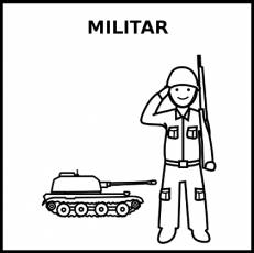 MILITAR (HOMBRE) - Pictograma (blanco y negro)