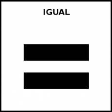 IGUAL (SIGNO) - Pictograma (blanco y negro)