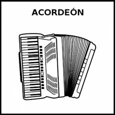 ACORDEÓN - Pictograma (blanco y negro)