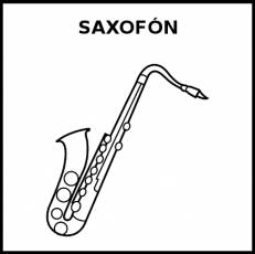 SAXOFÓN - Pictograma (blanco y negro)