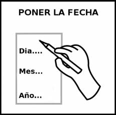 PONER LA FECHA - Pictograma (blanco y negro)