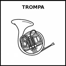 TROMPA (INSTRUMENTO) - Pictograma (blanco y negro)