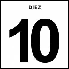 NÚMERO 10 (CIFRA) - Pictograma (blanco y negro)