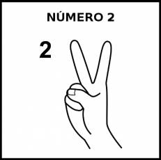 NÚMERO 2 (DEDOS) - Pictograma (blanco y negro)