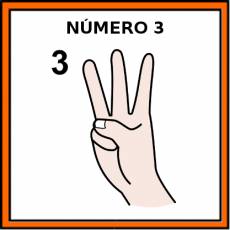 NÚMERO 3 (DEDOS) - Pictograma (color)