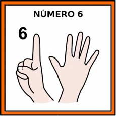 NÚMERO 6 (DEDOS) - Pictograma (color)