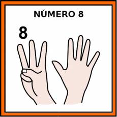 NÚMERO 8 (DEDOS) - Pictograma (color)
