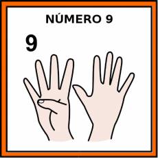 NÚMERO 9 (DEDOS) - Pictograma (color)