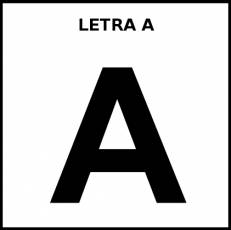 LETRA A (MAYÚSCULA) - Pictograma (blanco y negro)